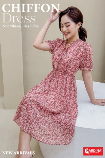 Đầm chiffon cổ bèo 