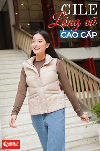 Áo phao lông vũ dáng gile cao cấp