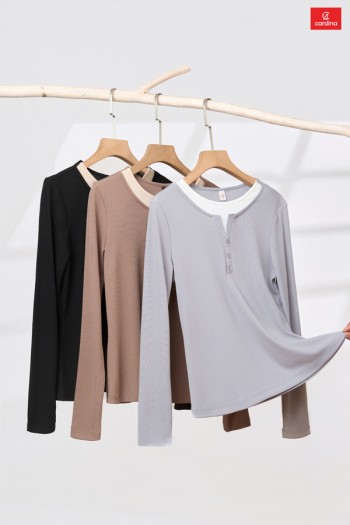 ÁO TĂM DÀI TAY CỔ TRỤ